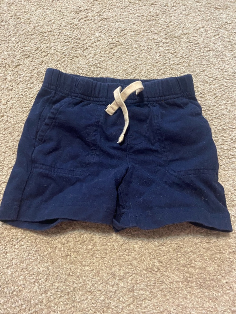 GAP Navy Cotton Drawstring Shorts with Cream Tie